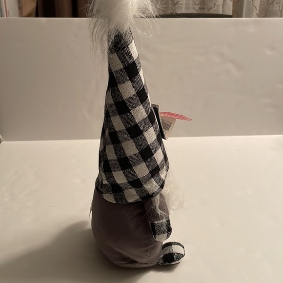 NWT balsam & fir trading  black, white and gray Buffalo check jingle bell Gnome - Picture 6 of 13